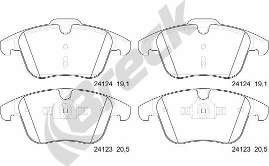 Breck 24123 00 701 00 - Гальмівні колодки, дискові гальма autozip.com.ua