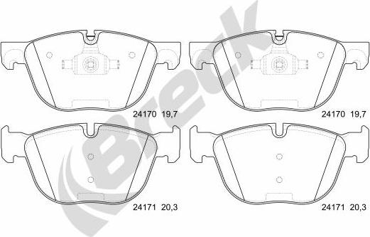 Breck 24170 00 552 00 - Гальмівні колодки, дискові гальма autozip.com.ua