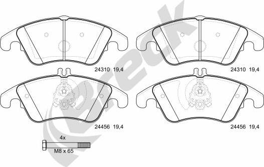 Breck 24310 00 551 00 - Гальмівні колодки, дискові гальма autozip.com.ua