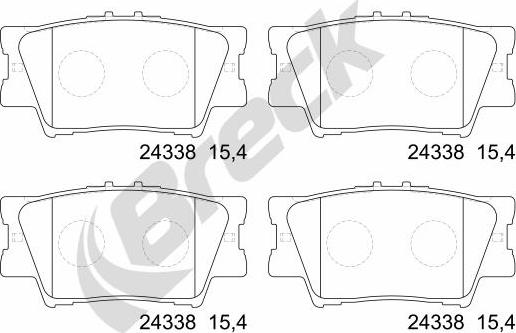 Breck 24338 00 704 00 - Гальмівні колодки, дискові гальма autozip.com.ua