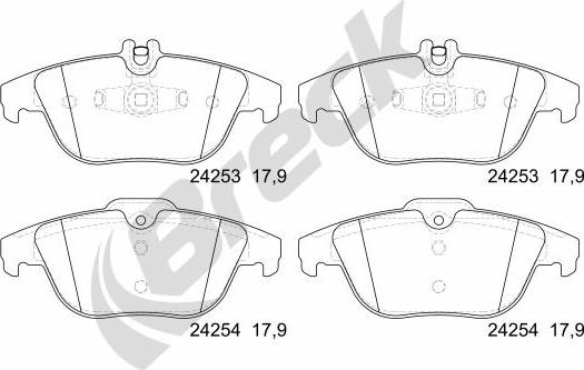 Breck 24253 00 702 00 - Гальмівні колодки, дискові гальма autozip.com.ua