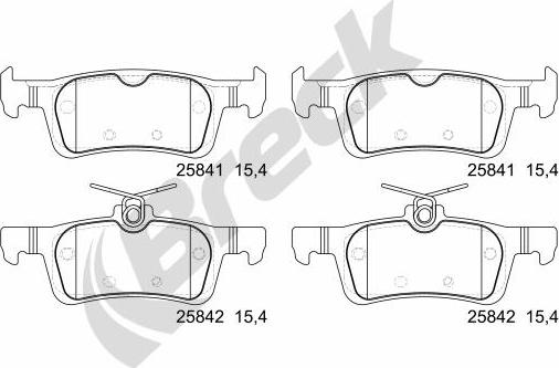 Breck 25841 00 704 00 - Гальмівні колодки, дискові гальма autozip.com.ua