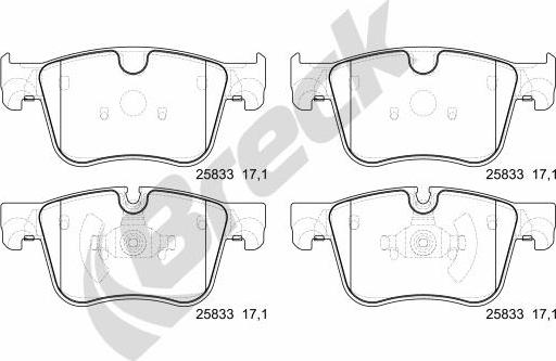 Breck 25834 00 701 00 - Гальмівні колодки, дискові гальма autozip.com.ua