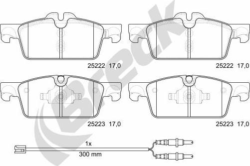 Breck 25222 00 701 00 - Гальмівні колодки, дискові гальма autozip.com.ua