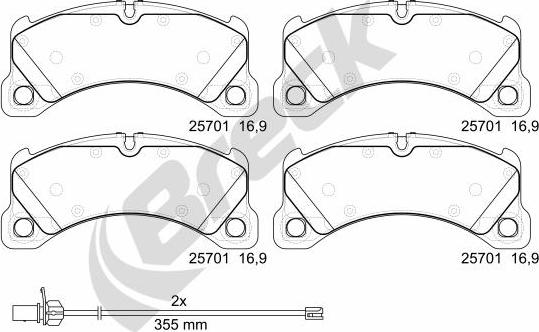 Breck 25701 00 553 00 - Гальмівні колодки, дискові гальма autozip.com.ua