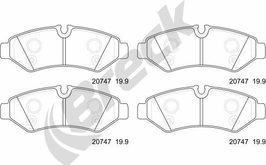 Breck 20747 00 703 00 - Гальмівні колодки, дискові гальма autozip.com.ua