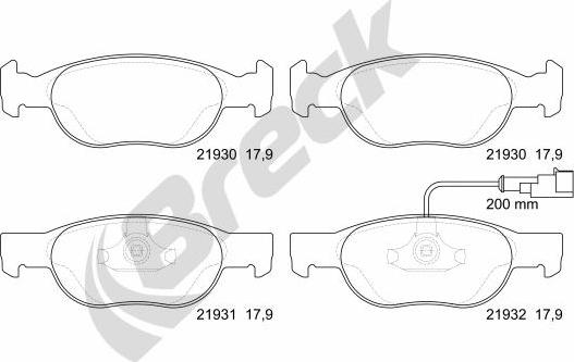 Breck 21930 00 702 10 - Гальмівні колодки, дискові гальма autozip.com.ua