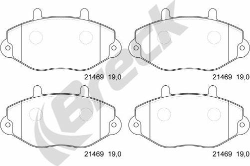 Breck 21469 00 701 00 - Гальмівні колодки, дискові гальма autozip.com.ua