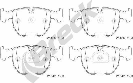 Breck 21486 00 701 10 - Гальмівні колодки, дискові гальма autozip.com.ua