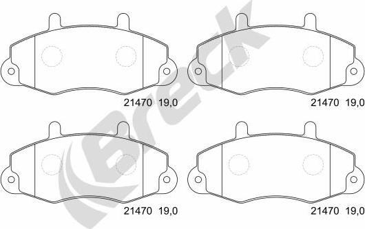 Breck 21470 00 701 00 - Гальмівні колодки, дискові гальма autozip.com.ua