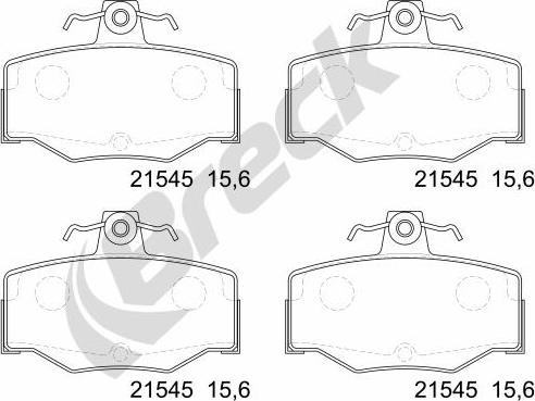 Breck 21545 00 704 00 - Гальмівні колодки, дискові гальма autozip.com.ua