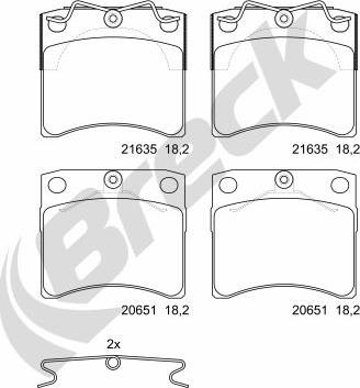 Breck 21635 00 703 00 - Гальмівні колодки, дискові гальма autozip.com.ua