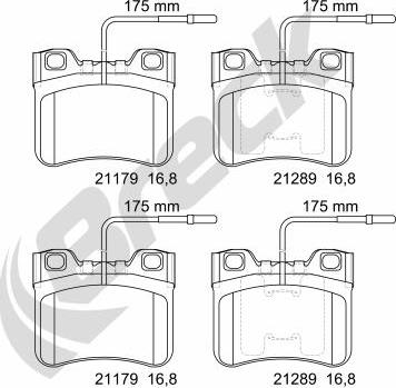 Breck 21179 00 702 10 - Гальмівні колодки, дискові гальма autozip.com.ua