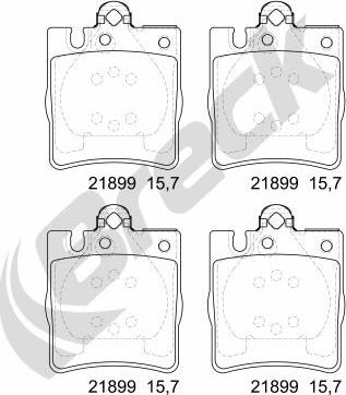 Breck 21899 00 702 20 - Гальмівні колодки, дискові гальма autozip.com.ua