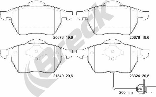 Breck 21849 00 701 10 - Гальмівні колодки, дискові гальма autozip.com.ua