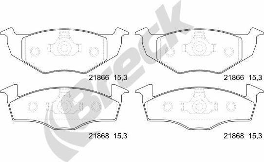 Breck 21866 00 702 00 - Гальмівні колодки, дискові гальма autozip.com.ua