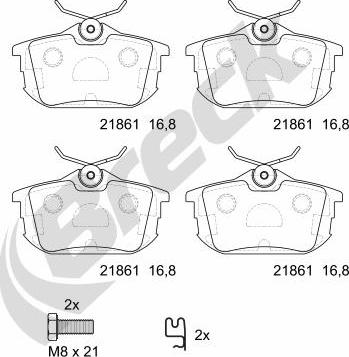 Breck 21861 10 704 10 - Гальмівні колодки, дискові гальма autozip.com.ua