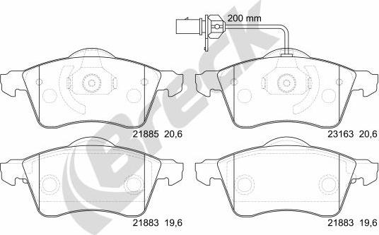 Breck 21885 00 701 10 - Гальмівні колодки, дискові гальма autozip.com.ua