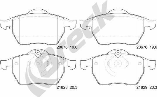 Breck 21829 00 701 00 - Гальмівні колодки, дискові гальма autozip.com.ua