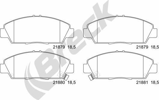 Breck 21879 00 701 10 - Гальмівні колодки, дискові гальма autozip.com.ua