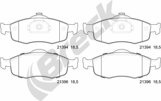 Breck 21394 00 701 00 - Гальмівні колодки, дискові гальма autozip.com.ua