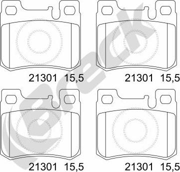 Breck 21301 00 704 20 - Гальмівні колодки, дискові гальма autozip.com.ua