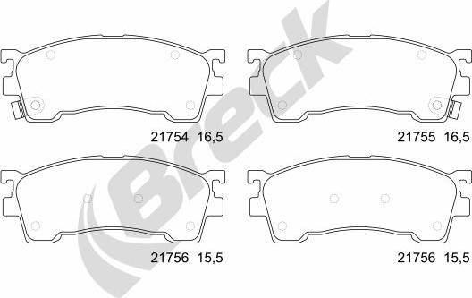 Breck 21755 00 701 10 - Гальмівні колодки, дискові гальма autozip.com.ua