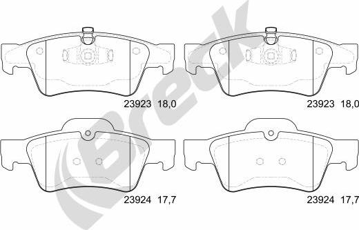 Breck 23923 00 702 00 - Гальмівні колодки, дискові гальма autozip.com.ua