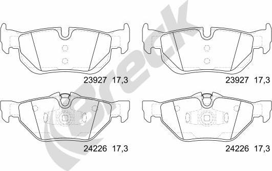 Breck 23927 00 704 00 - Гальмівні колодки, дискові гальма autozip.com.ua