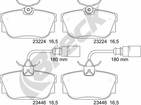 Breck 23446 00 702 10 - Гальмівні колодки, дискові гальма autozip.com.ua