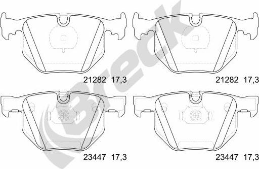 Breck 23447 00 554 00 - Гальмівні колодки, дискові гальма autozip.com.ua