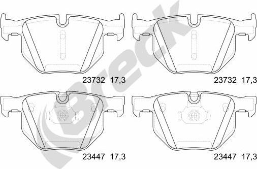 Breck 23447 00 554 10 - Гальмівні колодки, дискові гальма autozip.com.ua