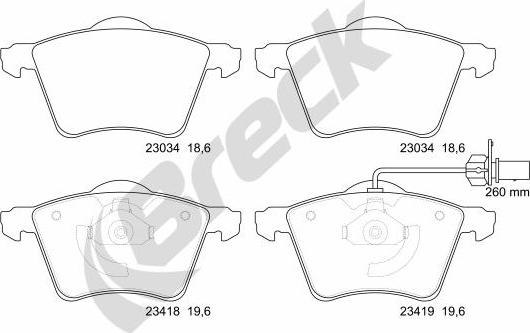 Breck 23418 00 703 10 - Гальмівні колодки, дискові гальма autozip.com.ua