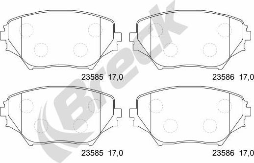 Breck 23585 00 701 00 - Гальмівні колодки, дискові гальма autozip.com.ua