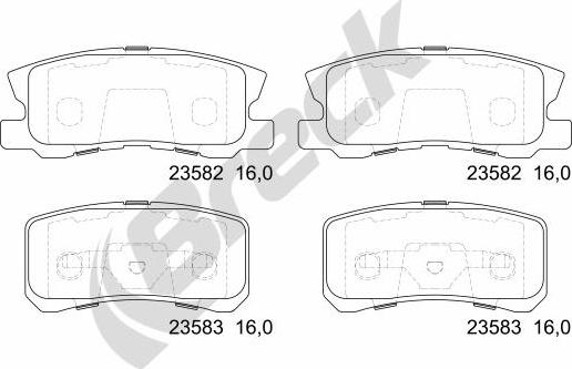 Breck 23582 00 702 00 - Гальмівні колодки, дискові гальма autozip.com.ua