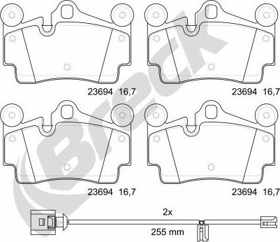 Breck 23694 00 553 00 - Гальмівні колодки, дискові гальма autozip.com.ua