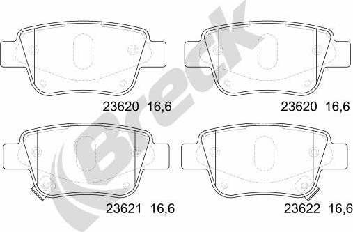 Breck 23620 00 702 10 - Гальмівні колодки, дискові гальма autozip.com.ua