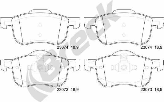 Breck 23073 00 703 00 - Гальмівні колодки, дискові гальма autozip.com.ua