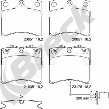 Breck 23176 00 703 10 - Гальмівні колодки, дискові гальма autozip.com.ua