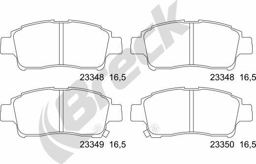 Breck 23348 00 701 10 - Гальмівні колодки, дискові гальма autozip.com.ua