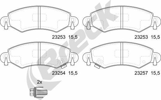 Breck 23253 00 702 10 - Гальмівні колодки, дискові гальма autozip.com.ua