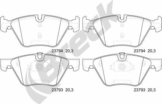 Breck 23794 00 701 00 - Гальмівні колодки, дискові гальма autozip.com.ua