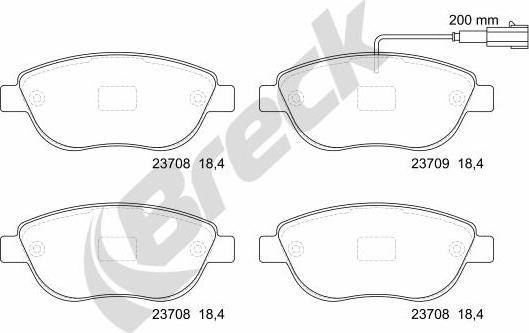 Breck 23708 00 701 10 - Гальмівні колодки, дискові гальма autozip.com.ua