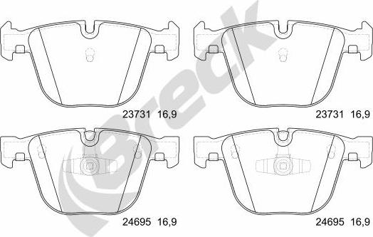 Breck 23731 00 702 10 - Гальмівні колодки, дискові гальма autozip.com.ua