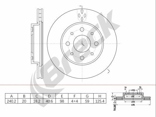 Breck BR 449 VA100 - Гальмівний диск autozip.com.ua