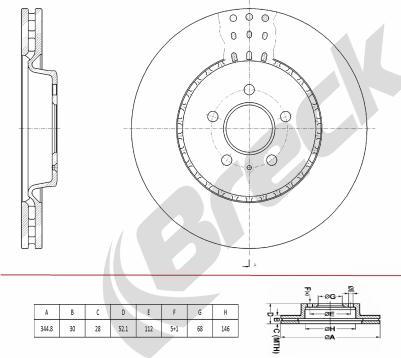 Breck BR 444 VH100 - Гальмівний диск autozip.com.ua