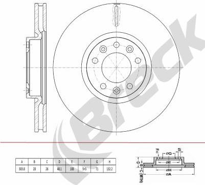 Breck BR 446 VA100 - Гальмівний диск autozip.com.ua