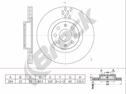 Breck BR 448 VA100 - Гальмівний диск autozip.com.ua