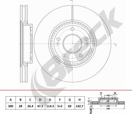 Breck BR 451 VA100 - Гальмівний диск autozip.com.ua