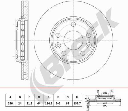 Breck BR 453 VA100 - Гальмівний диск autozip.com.ua